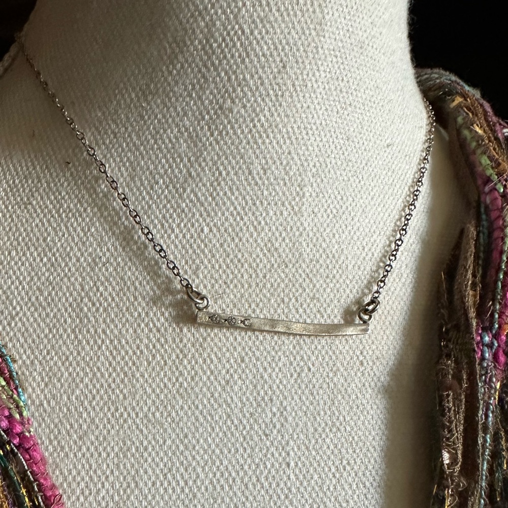 Silver Lisa Leonard Cross Bar Silver Bar Necklace